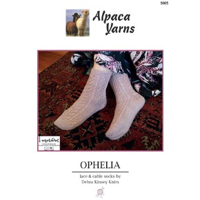 Ophelia Lace & Cable Socks Pattern 5005 by Debra Kinsey