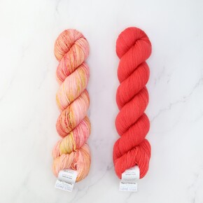 Henness Set in Yummy 2-Ply: Devoted to Coral