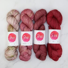 Skein Sisters Fabulous Sock 4 Skein Gradient Set: Rose Medley A